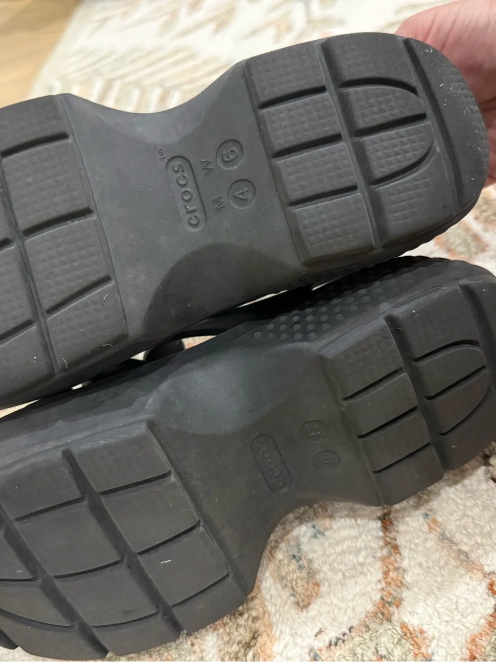 CROCS Black Platform Fisherman Clog Sandals